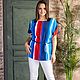 Bright striped blouse made of viscose with a drawstring, Blouses, Novosibirsk,  Фото №1