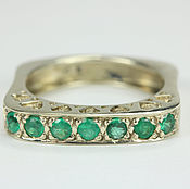 Золотое кольцо с колумбийским изумрудом и бриллиантами от JR Jewels