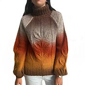Одежда handmade. Livemaster - original item Women`s Autumn gradient sweater 100% sheep wool sectional. Handmade.