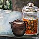 Tea time oil Painting Japan tea ceremony. Pictures. Viktorianka. Online shopping on My Livemaster.  Фото №2