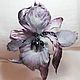 Order Brooch of silk dancing iris. fantasy flowers. Livemaster. . Brooches Фото №3