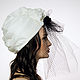 White silk organza turban with small black rose and net. Caps. TURBAN SVS. Online shopping on My Livemaster.  Фото №2