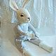 Edward Rabbit (big) with wardrobe. Ball-jointed doll. wool gifts. My Livemaster. Фото №6