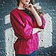 Блузка Гранат, льняная объемная блуза, бордовый, Блузки, Кострома,  Фото №1