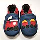 Locomotive Baby Shoes, Blue Baby Shoes, Train Baby Slippers, Footwear for childrens, Kharkiv,  Фото №1