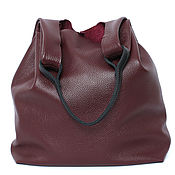 Сумки и аксессуары handmade. Livemaster - original item Burgundy leather Bag Bag Package string Bag t shirt medium Marsala. Handmade.