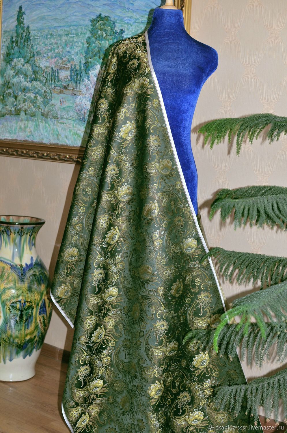 Жаккард шелковый винтажный Натуральный шелк Китай 60-е г 3.75 м купить ...