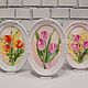 A small picture with flowers in a frame, a bouquet of tulips, Pictures, Sochi,  Фото №1