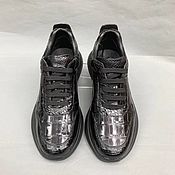 Обувь ручной работы handmade. Livemaster - original item Men`s sneakers made of genuine crocodile leather, in black!. Handmade.