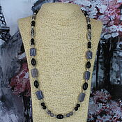 Работы для детей, handmade. Livemaster - original item Agate and obsidian beads. Handmade.