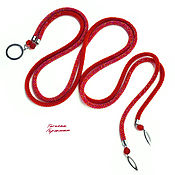 Аксессуары handmade. Livemaster - original item Thin belt beaded rope Thin red line red. Handmade.
