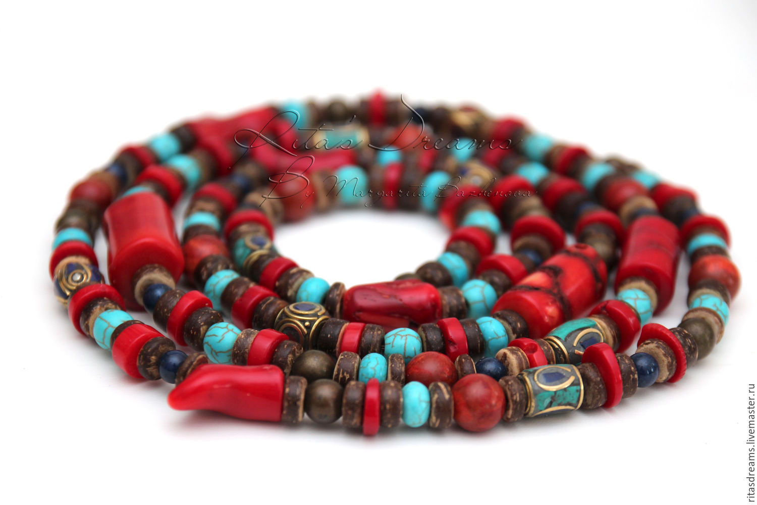 tibetan coral bead necklace