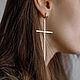 Earrings 'Cross' 925 silver, Earrings, Moscow,  Фото №1