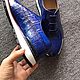 Crocodile leather sneakers, unisex, in blue. Sneakers. SHOES&BAGS. My Livemaster. Фото №4