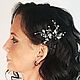 Hairpin black with rhinestones and crystal. Hairpin. Wedding jewelry hair pins. My Livemaster. Фото №5