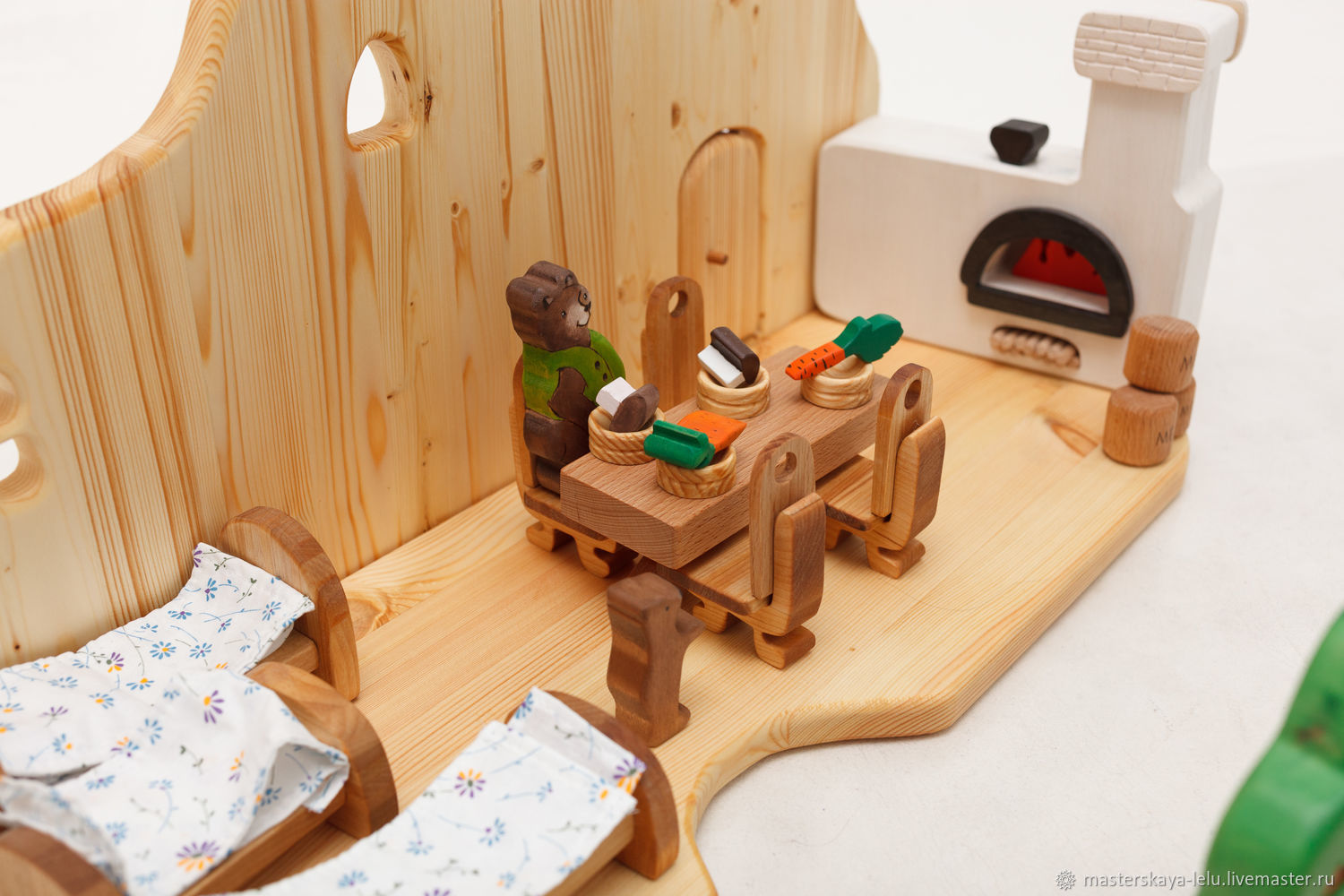 Игровой набор из дерева Дом медведей. Деревянные игрушки LELU в ...