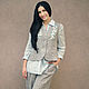 Boho-set 'Gray-blue' linen suit with embroidery, Suits, Vinnitsa,  Фото №1