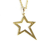 Украшения handmade. Livemaster - original item Gold-plated star pendant, star pendant, new year winter. Handmade.