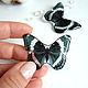Pendientes de resina transparente mariposa Blanca Y Negra joyería Boho. Earrings. WonderLand. Ярмарка Мастеров.  Фото №5