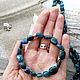 Blue Apatite. Amulet bracelet made of natural stone, Bead bracelet, Bryansk,  Фото №1
