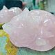 Спящая кошка из розового кварца, скульптура. Минералы. MaljveJewel. Ярмарка Мастеров.  Фото №6