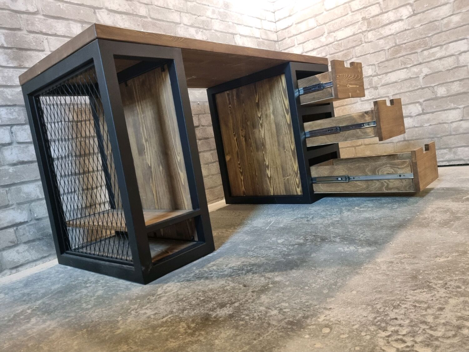 Стол в стиле лофт,с ящиками, письменный, компьютерный на заказ в ...