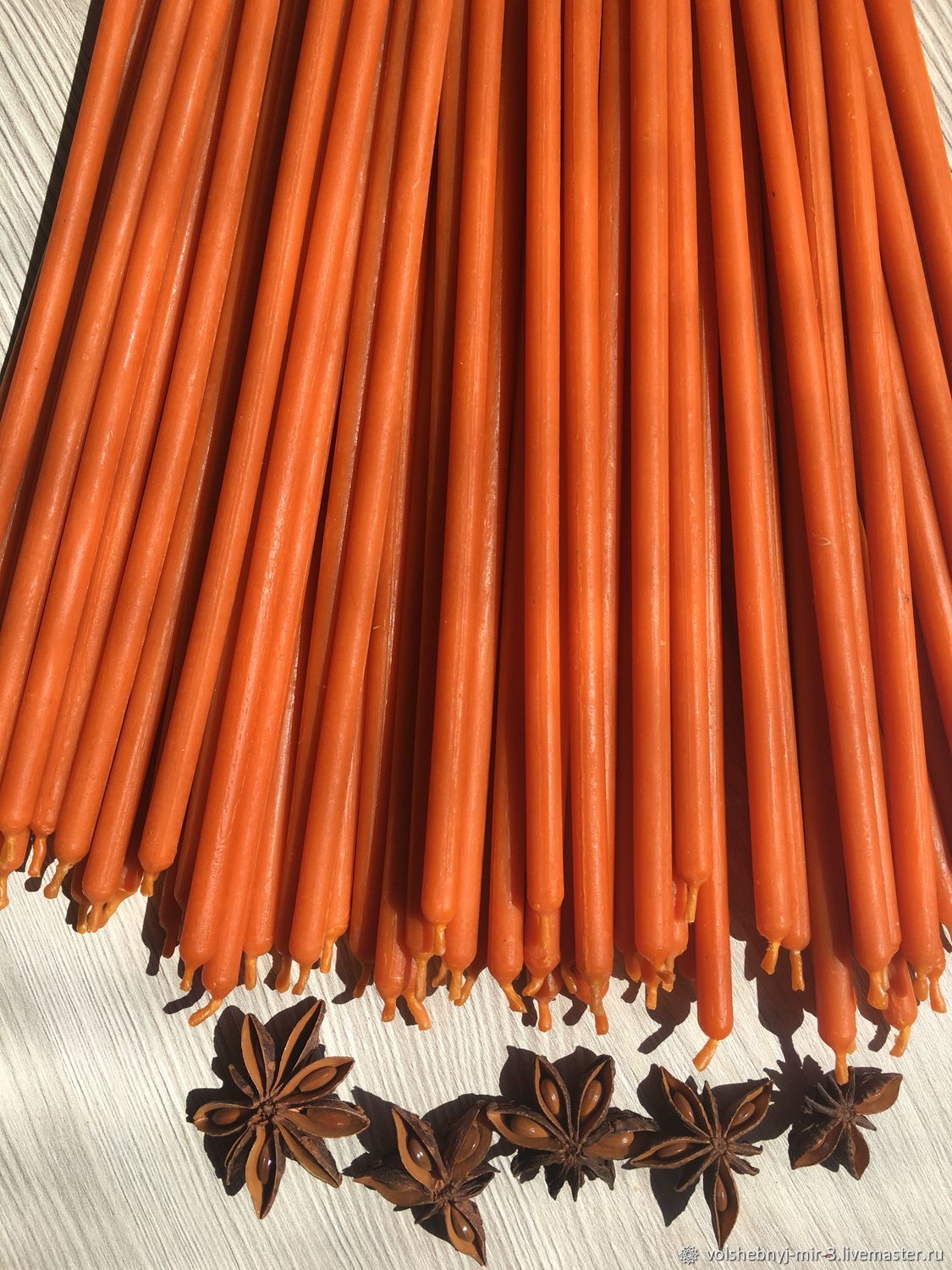 Свечи оранжевые восковые 80 мин купить в интернет-магазине Ярмарка ...