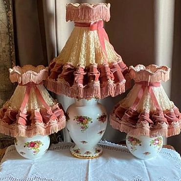 Винтаж ручной работы. Ярмарка Мастеров - ручная работа Винтаж: Лампы «Royal Albert Old Country Roses» Англия. Handmade.