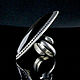 925 Sterling Silver Ring with silver Obsidian IV0098. Rings. Sunny Silver. My Livemaster. Фото №4