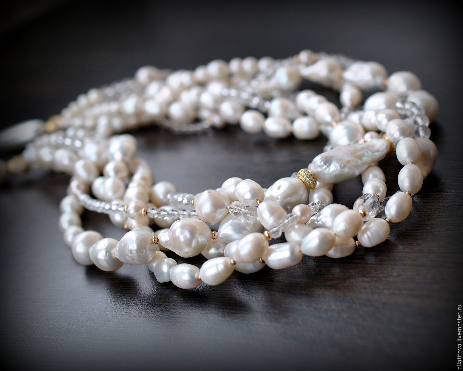 Колье "Barroca" барочный жемчуг, горный хрусталь. в интернет-магазине ...