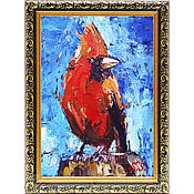 Картины и панно handmade. Livemaster - original item Oil Painting Cardinal Bird Painting in the nursery. Handmade.