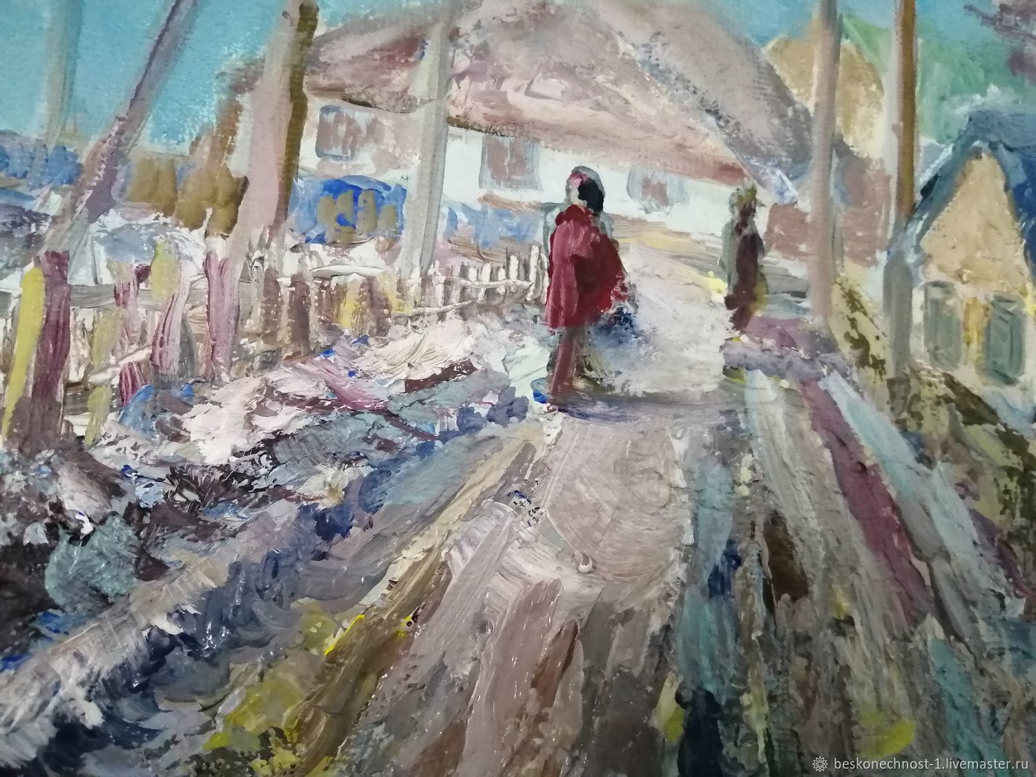 КАРТИНА МАСЛОМ "Сельская улица" – купить онлайн на Ярмарке Мастеров ...