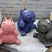 Сувениры и подарки handmade. Livemaster - original item Hippo, bell.. Handmade.