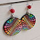 Earrings classic: Earrings with painted dots ' Spectrum'. Earrings. Trees may - creative workshop. My Livemaster. Фото №4