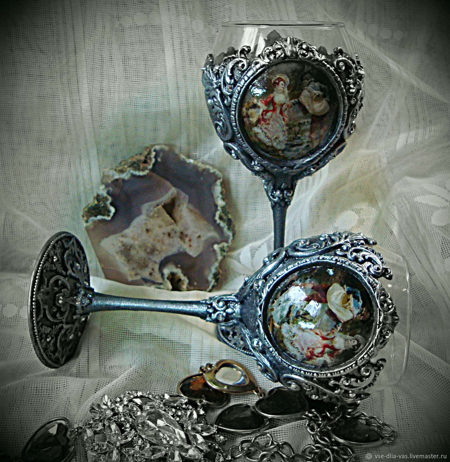 Бокалы для вина Romantic 2 шт в интернет-магазине на Ярмарке Мастеров ...