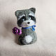 Order Cute Raccoon toy made of wool. handmade toys by Mari (handmademari). Livemaster. . Felted Toy Фото №3