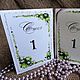 Table numbers 'Green Apple' white and vintage, Card, Zelenograd,  Фото №1