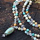 Beads in two turns of Amazonite, Yoga rosary necklace of 108 beads, Beads2, Pereslavl-Zalesskij,  Фото №1