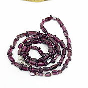 Работы для детей, handmade. Livemaster - original item Beads Crimson flame (garnet) 48 cm. Handmade.