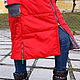 Женская куртка красная длинная, синтепоновое стеганное пальто. Куртки. Лариса дизайнерская одежда и подарки (EnigmaStyle). Ярмарка Мастеров.  Фото №5
