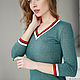Sport-chic Sea wave dress, green knitted cotton dress. Dresses. mozaika-rus. Online shopping on My Livemaster.  Фото №2