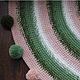 Круглый ковер с помпонами. Ковры. Pompon - вязаный текстиль для дома. Ярмарка Мастеров.  Фото №6