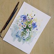 Картины и панно handmade. Livemaster - original item Pictures: A bouquet of wild flowers. Handmade.