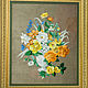 Вышитая картина «Букет цветов», Картины, Рыбинск,  Фото №1