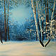 Зимний пейзаж картина Январский снег. Картины. Арт художник Сафин Виталий. Интернет-магазин Ярмарка Мастеров.  Фото №2