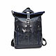  Women's leather Blue Alto Mod backpack bag.SR56-661-1, Backpacks, St. Petersburg,  Фото №1
