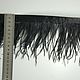 Ostrich feather braid 10-12 cm black, marabou base, braid, Moscow,  Фото №1