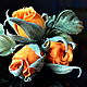 Orange bouquet. Brooches. LIUDMILA SKRYDLOVA (flower glade). My Livemaster. Фото №6