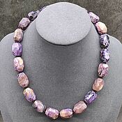 Украшения handmade. Livemaster - original item Charoite natural Beads made of natural stones. Handmade.