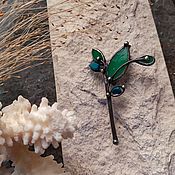 Украшения handmade. Livemaster - original item Turquoise flower brooch (bro-014). Handmade.